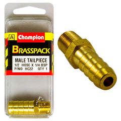 Champion - Hose Tails - Straight - Male - Brass - 1/2" x 1/4" | HC22