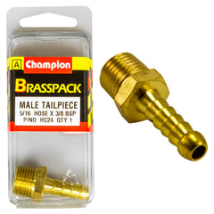 Champion - Hose Tails - Straight - Male - Brass - 5/16" x 3/8" | HC24
