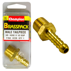Champion - Hose Tails - Straight - Male - Brass - 3/8" x 1/2" | HC28