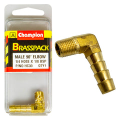 Champion - Hose Tails Elbows - Male - Brass - 90° - 1/4" x 1/8" | HC33