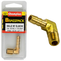 Champion - Hose Tails Elbows - Male - Brass - 90° - 1/4" x | HC35