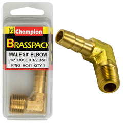 Champion - Hose Tails Elbows - Male - Brass - 90° - 1/2" x | HC41