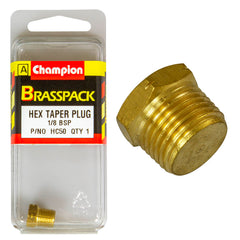 Champion - Plugs - Hex Taper - Brass - 1/8" | HC50