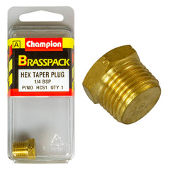 Champion - Plugs - Hex Taper - Brass - 1/4" | HC51