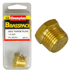 Champion - Plugs - Hex Taper - Brass - 1/2" | HC53