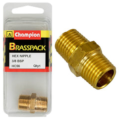Champion - Hex Nipples - Brass - 3/8" | HC56