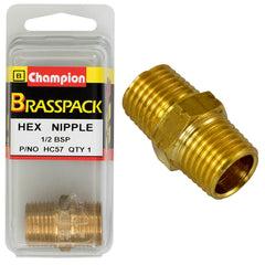 Champion - Hex Nipples - Brass - 1/2" | HC57