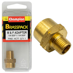Champion - ADAPTORS - M & F - BRASS - 1/4 x 1/4" | HC77