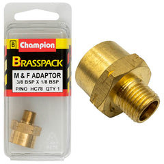 Champion - ADAPTORS - M & F - BRASS - 3/8" x 1/8" | HC78