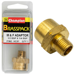 Champion - ADAPTORS - M & F - BRASS - 1/2" x 1/4" | HC81