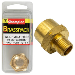 Champion - ADAPTORS - M & F - BRASS - 1/2" x 3/8" | HC82