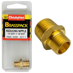 Champion - Reducing Nipples - Brass - 1/4" x 1/8" | HC83