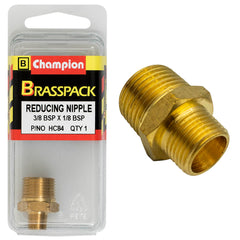 Champion - Reducing Nipples - Brass - 3/8" x 1/8" | HC84
