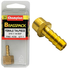 Champion - Hose Tails - Straight - Female - 3/16" x 1/4" | HC92