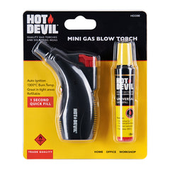 HOT Devil - Mini Gas Blow Torch (Includes Bonus 18ml Gas Refill) | HD3300