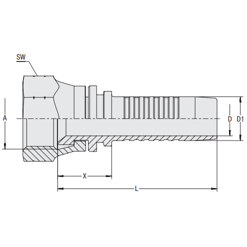 Hardie Hose - 3/4" Tail x 1-3/16" JICFS | HFT-JIF-1219