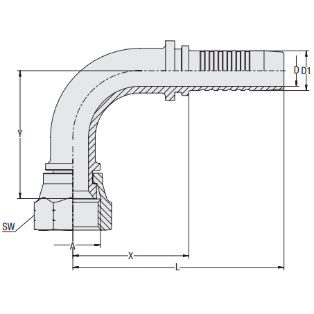 Hardie Hose - 1/2" Tail x 3/4" JICFS 90Â° | HFT-JIF-90S-0812