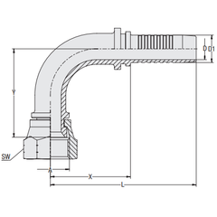 Hardie Hose - 3/4" Tail x 1-5/16" JICFS 90Â° | HFT-JIF-90S-1221