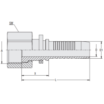 Hardie Hose - 3/4" Tail x 1-3/16" ORFSF | HFT-ORF-1219