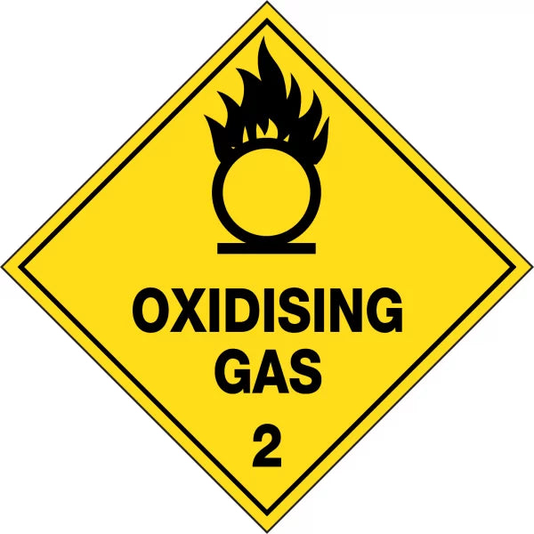 Uniform Safety Signs - 100x100mm - Self Adhesive - Pkt of 6 - Oxidising Gas 2 | HLL102.4A