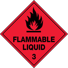 Uniform Safety Signs - 100x100mm - Self Adhesive - Pkt of 6 - Flammable Liquid 3 | HLL103A
