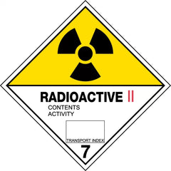Uniform Safety Signs - 100x100mm - Self Adhesive - Pkt of 6 - Radioactive II | HLL107.2A