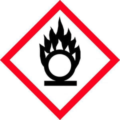 Uniform Safety Signs - 100x100mm - Self Adhesive - Roll of 250 - GHS - Oxidising Picto | HLL116.6PAP