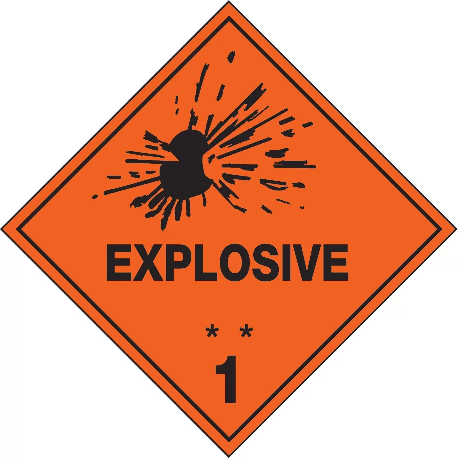 Uniform Safety Signs - 50x50mm - Self Adhesive - Roll of 250 - Explosive 1 | HLM101PAP