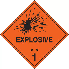 Uniform Safety Signs - 50x50mm - Self Adhesive - Roll of 250 - Explosive 1 | HLM101PAP