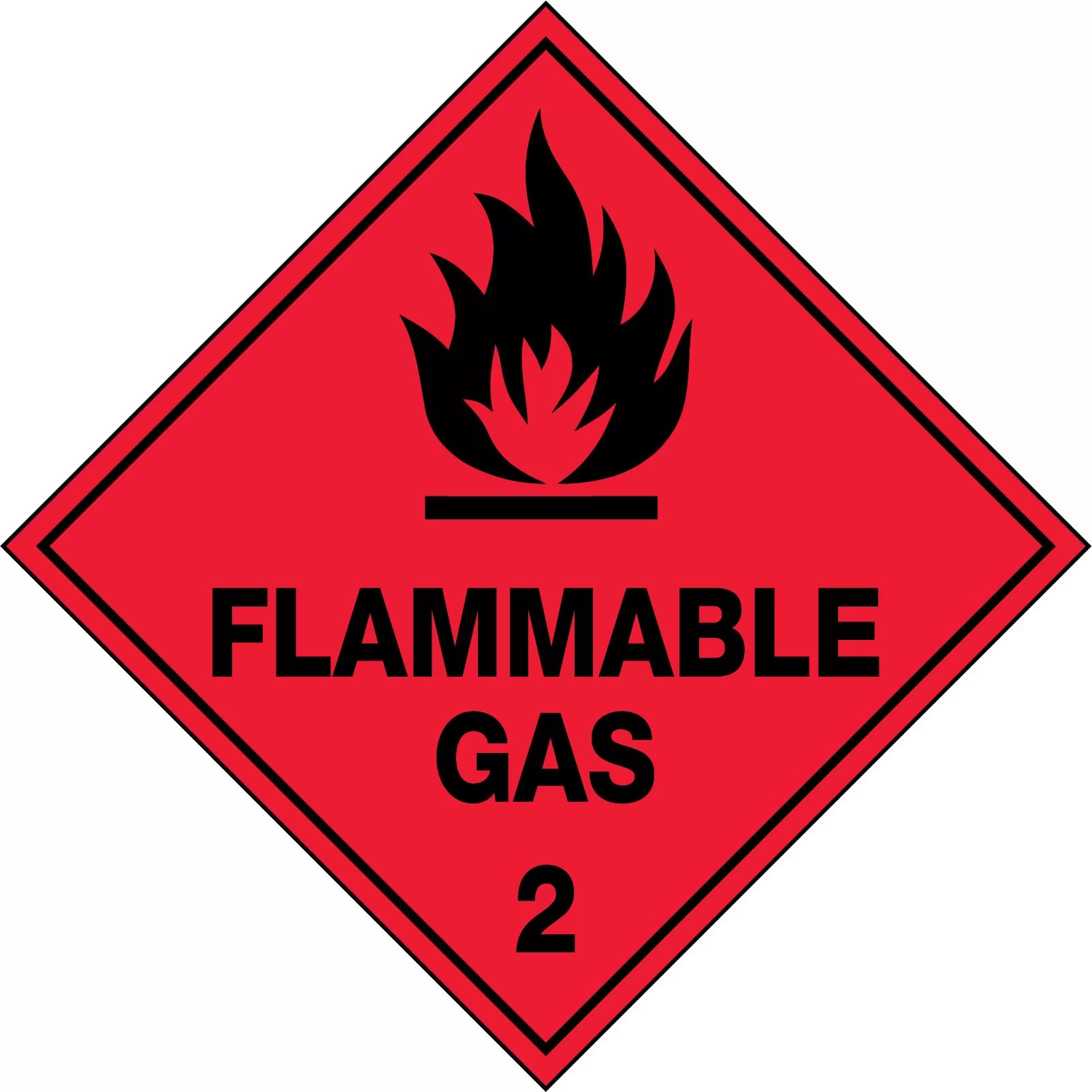 Uniform Safety Signs - 50x50mm - Self Adhesive - Pkt of 12 - Flammable Gas 2 | HLM102.1A