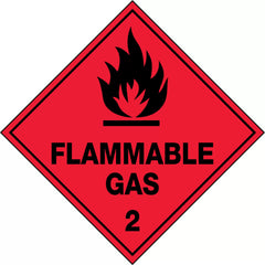 Uniform Safety Signs - 50x50mm - Self Adhesive - Pkt of 12 - Flammable Gas 2 | HLM102.1A