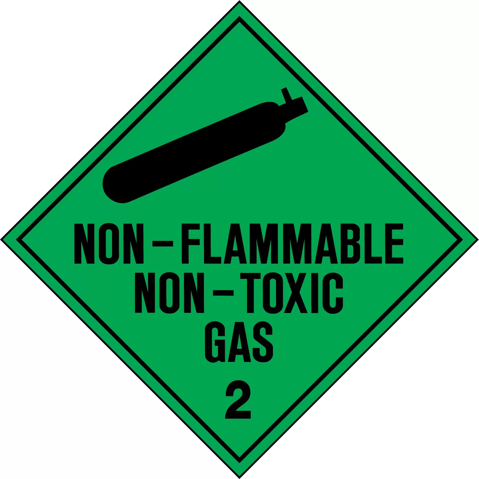 Uniform Safety Signs - 50x50mm - Self Adhesive - Roll of 250 - Non-Flammable Non-Toxic Gas 2 | HLM102.2PAP