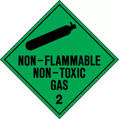 Uniform Safety Signs - 50x50mm - Self Adhesive - Roll of 250 - Non-Flammable Non-Toxic Gas 2 | HLM102.2PAP