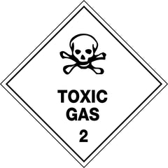 Uniform Safety Signs - 50x50mm - Self Adhesive - Roll of 250 - Toxic Gas 2 | HLM102.3PAP