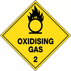 Uniform Safety Signs - 50x50mm - Self Adhesive - Roll of 250 - Oxidising Gas 2 | HLM102.4PAP