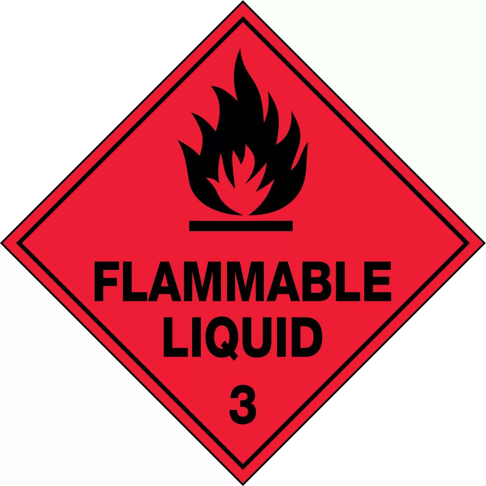 Uniform Safety Signs - 50x50mm - Self Adhesive - Roll of 250 - Flammable Liquid 3 | HLM103PAP