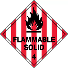 Uniform Safety Signs - 50x50mm - Self Adhesive - Pkt of 12 - Flammable Solid 4 | HLM104.1A