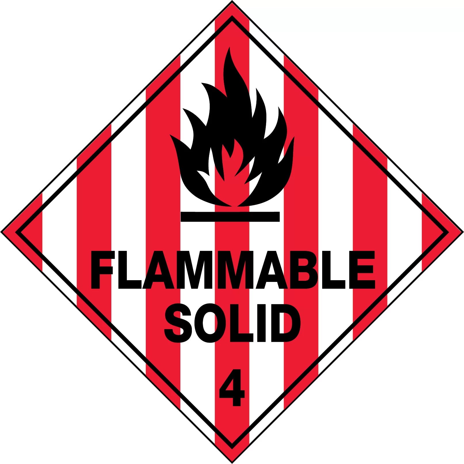 Uniform Safety Signs - 50x50mm - Self Adhesive - Roll of 250 - Flammable Solid 4 | HLM104.1PAP