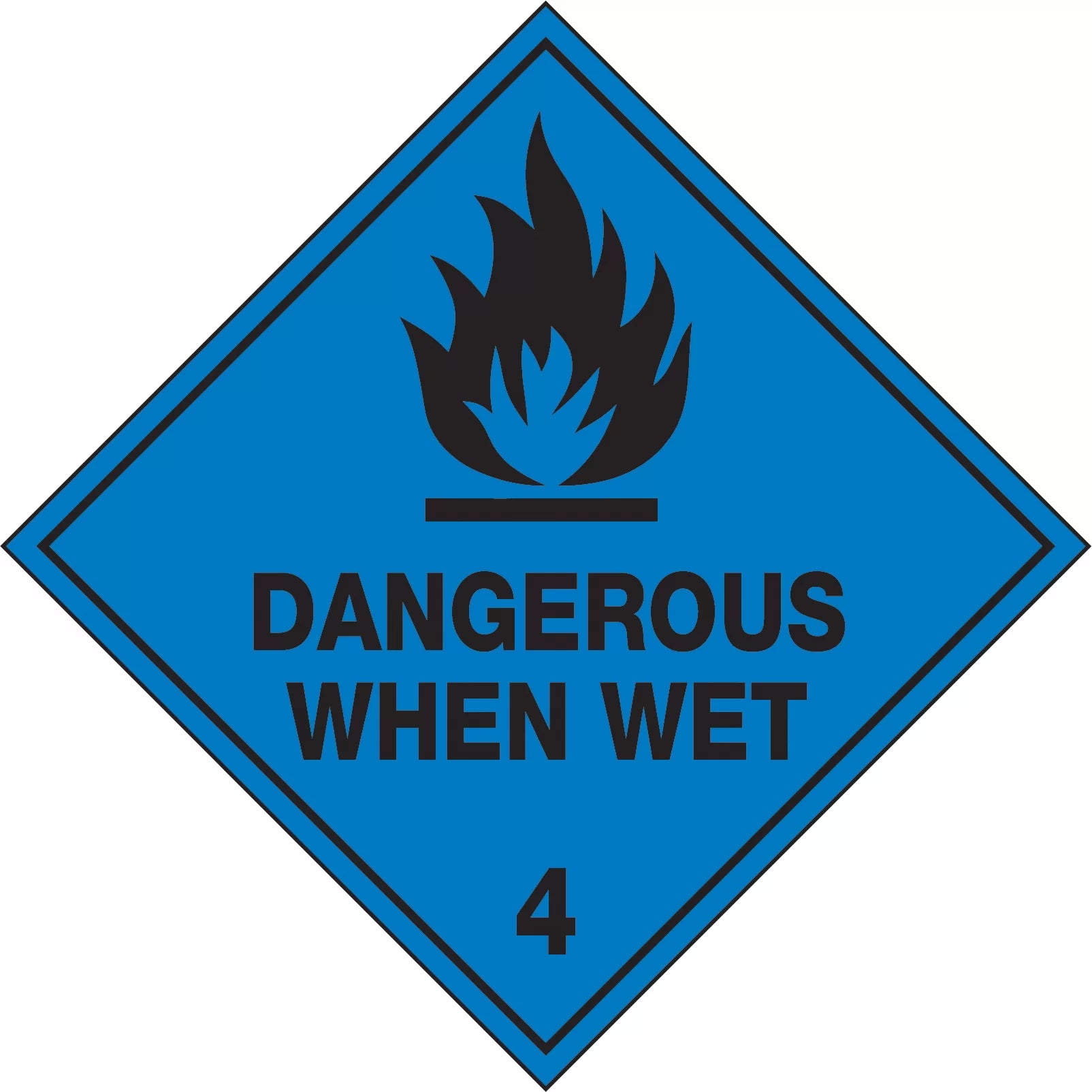 Uniform Safety Signs - 50x50mm - Self Adhesive - Pkt of 12 - Dangerous When Wet 4 | HLM104.3A