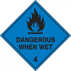 Uniform Safety Signs - 50x50mm - Self Adhesive - Roll of 250 - Dangerous When Wet 4 | HLM104.3PAP
