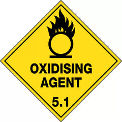 Uniform Safety Signs - 50x50mm - Self Adhesive - Roll of 250 - Oxidising Agent 5.1 | HLM105.1PAP