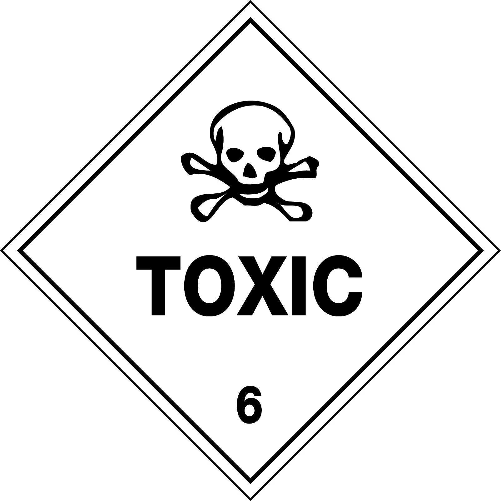 Uniform Safety Signs - 50x50mm - Self Adhesive - Roll of 250 - Toxic 6 | HLM106.1PAP