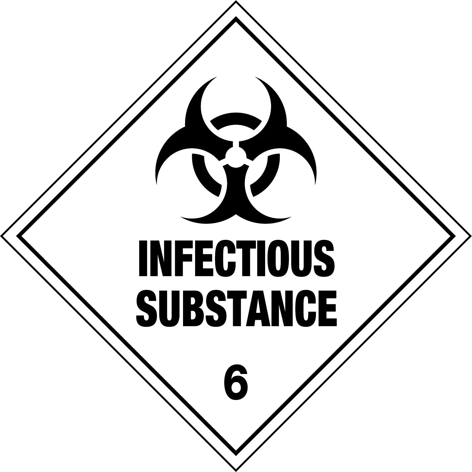 Uniform Safety Signs - 50x50mm - Self Adhesive - Pkt of 12 - Infectious Substance 6 | HLM106.2A