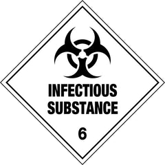 Uniform Safety Signs - 50x50mm - Self Adhesive - Pkt of 12 - Infectious Substance 6 | HLM106.2A