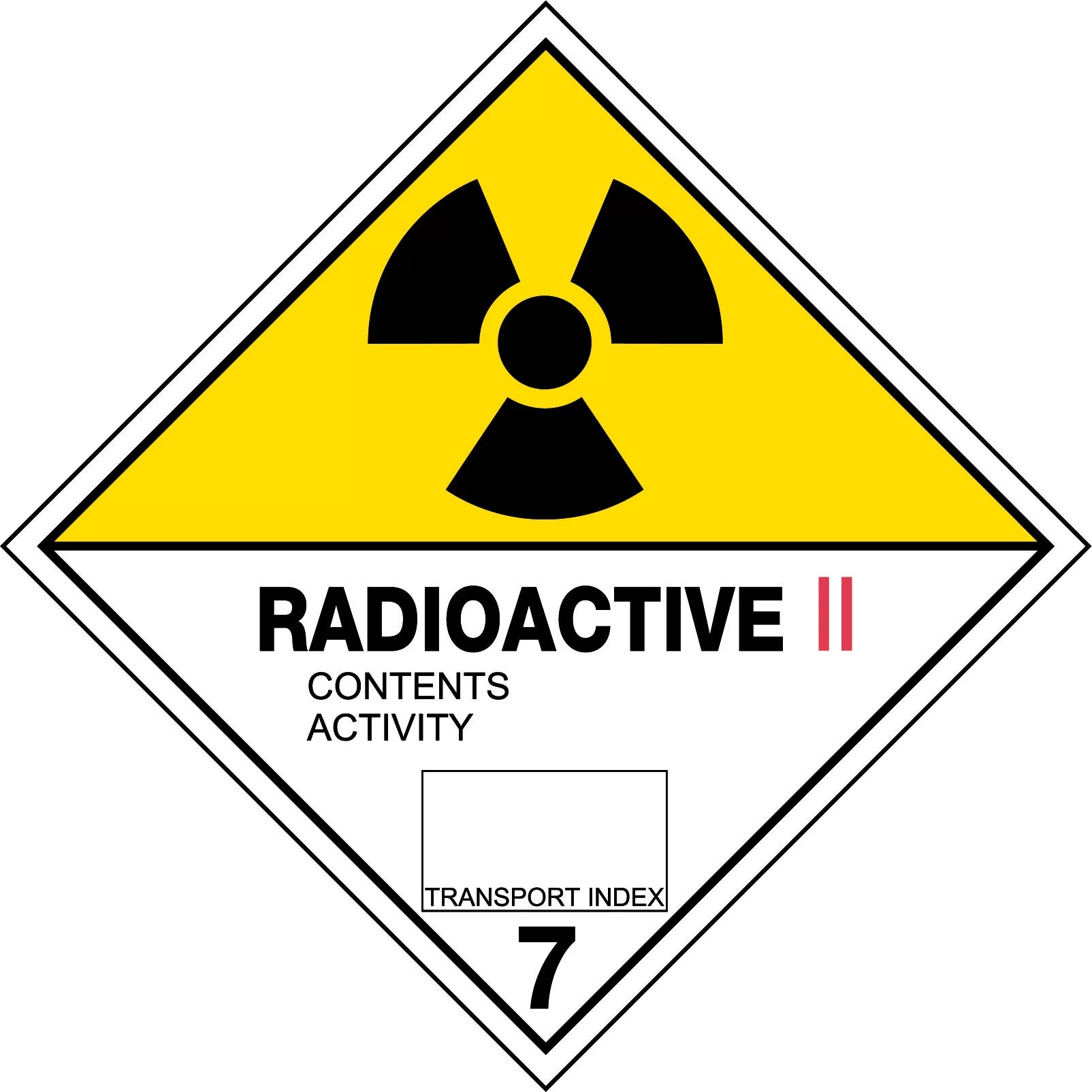 Uniform Safety Signs - 50x50mm - Self Adhesive - Pkt of 12 - Radioactive II | HLM107.2A