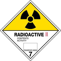 Uniform Safety Signs - 50x50mm - Self Adhesive - Pkt of 12 - Radioactive II | HLM107.2A