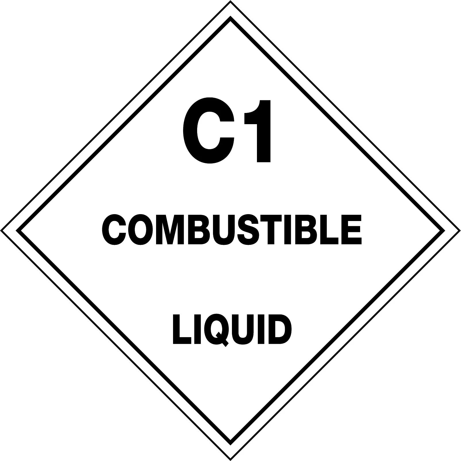 Uniform Safety Signs - 50x50mm - Self Adhesive - Pkt of 12 - C1 Combustible Liquid | HLM111A