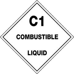 Uniform Safety Signs - 50x50mm - Self Adhesive - Pkt of 12 - C1 Combustible Liquid | HLM111A