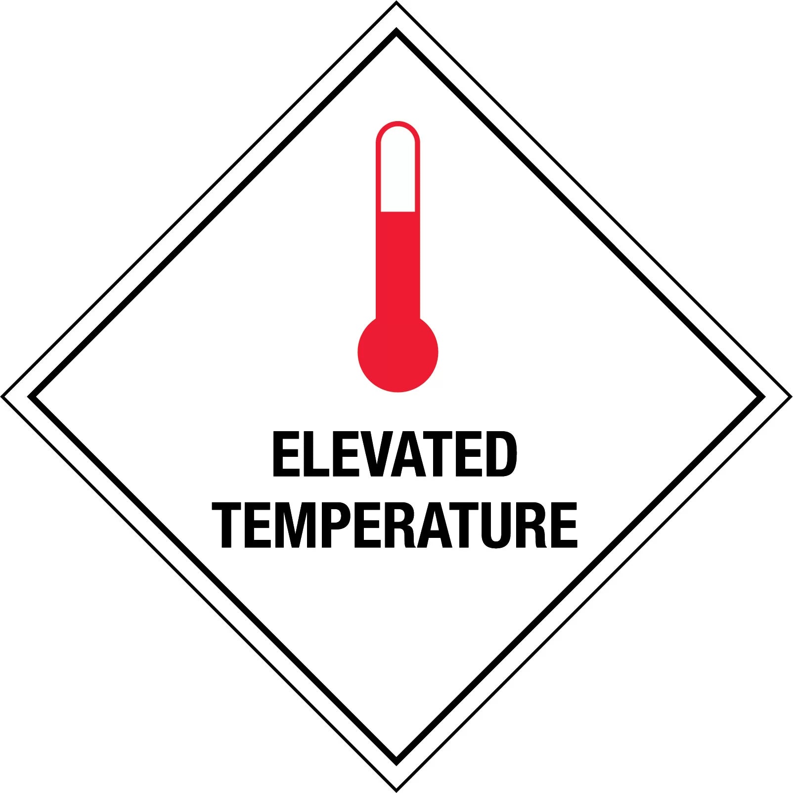Uniform Safety Signs - 50x50mm - Self Adhesive - Pkt of 12 - Elevated Temperature | HLM113A