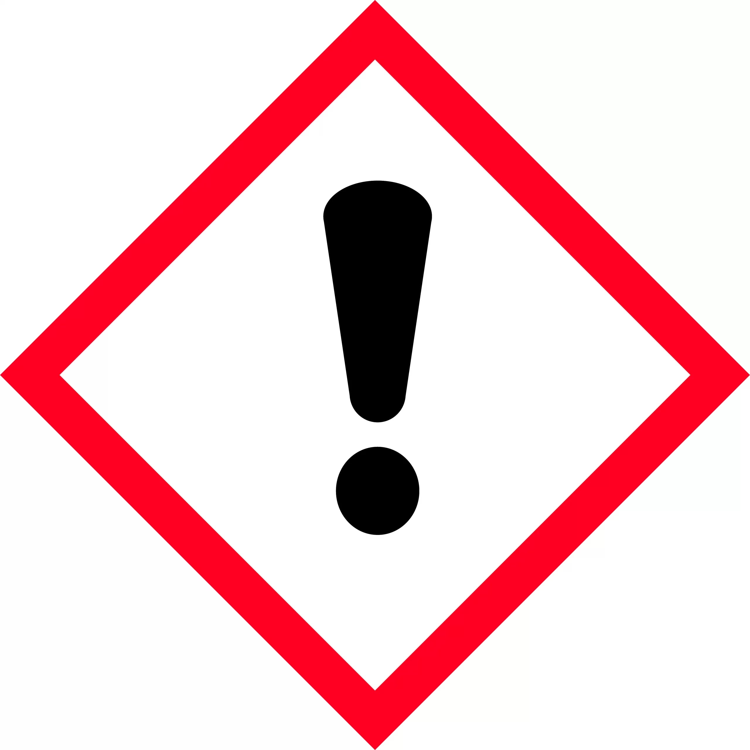 Uniform Safety Signs - 50x50mm - Self Adhesive - Pkt of 12 - GHS - Exclamation Mark | HLM116.2A